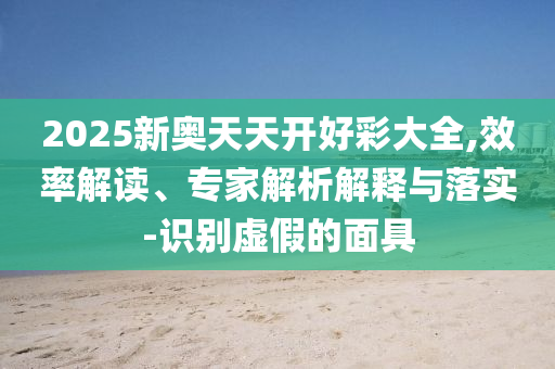 2025新奥天天开好彩大全,效率解读、专家解析解释与落实-识别虚假的面具